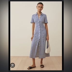 Reformation Marianne Linen Dress Gingham
